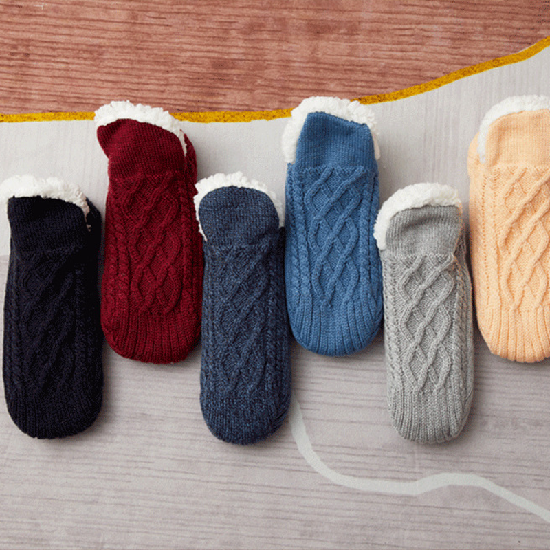 Colverro™ Knit Sherpa-Style Slipper Socks with Silicone Grippers