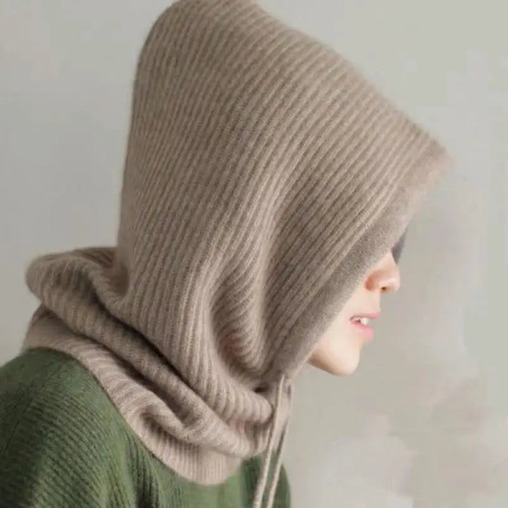 Colverro™ Cashmere Knit Hooded Balaclava with Built-In Neck Warmer