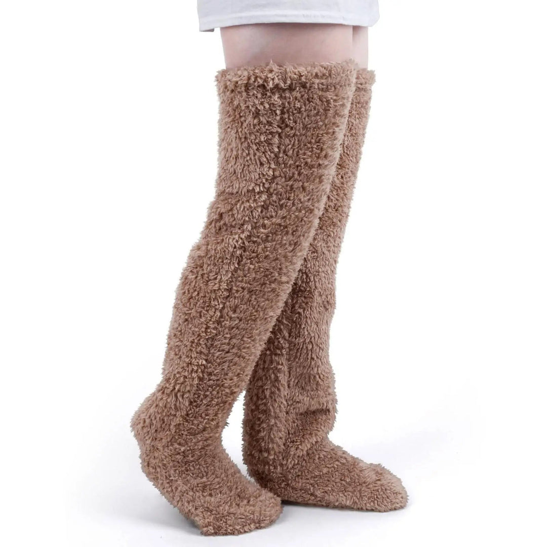 Colverro™ Fuzzy Over-the-Knee Socks with Open Sole Option