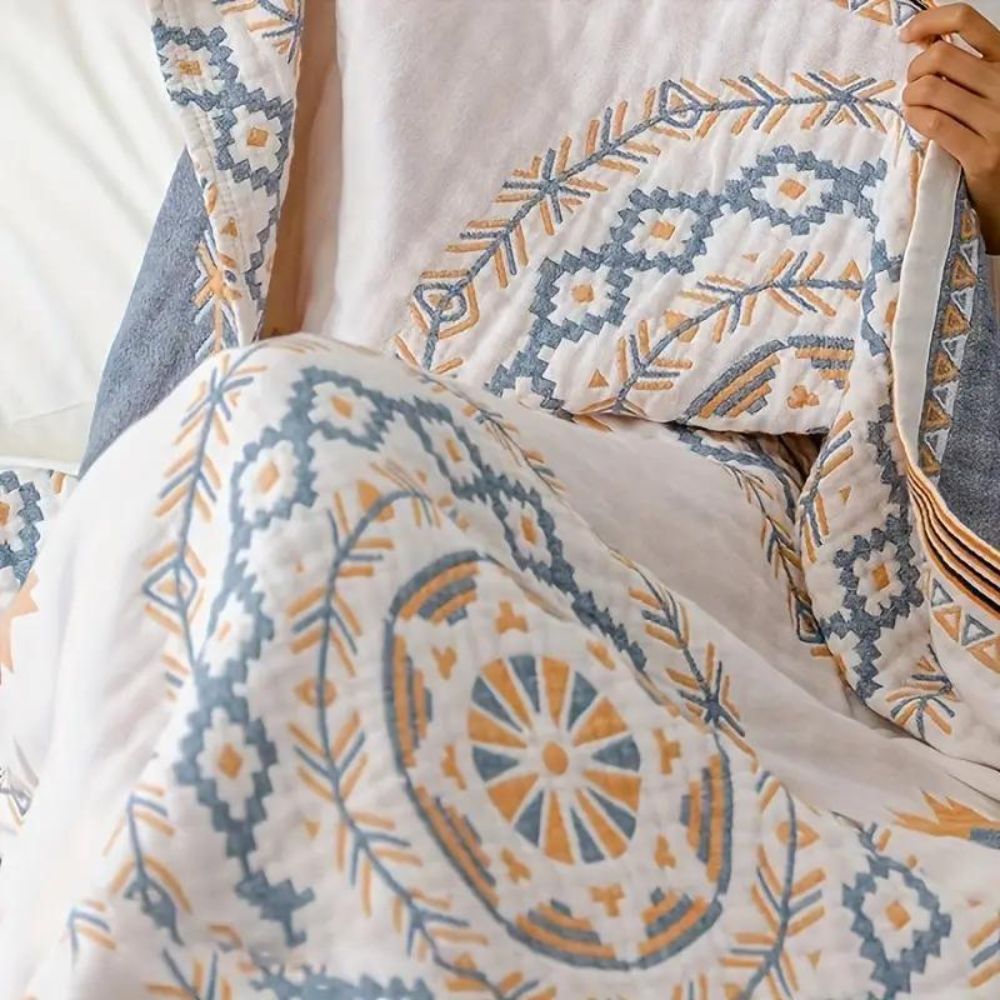 Colverro™ Cotton Mandala Throw Blanket with a Boho Pattern for Couch &amp; Bed