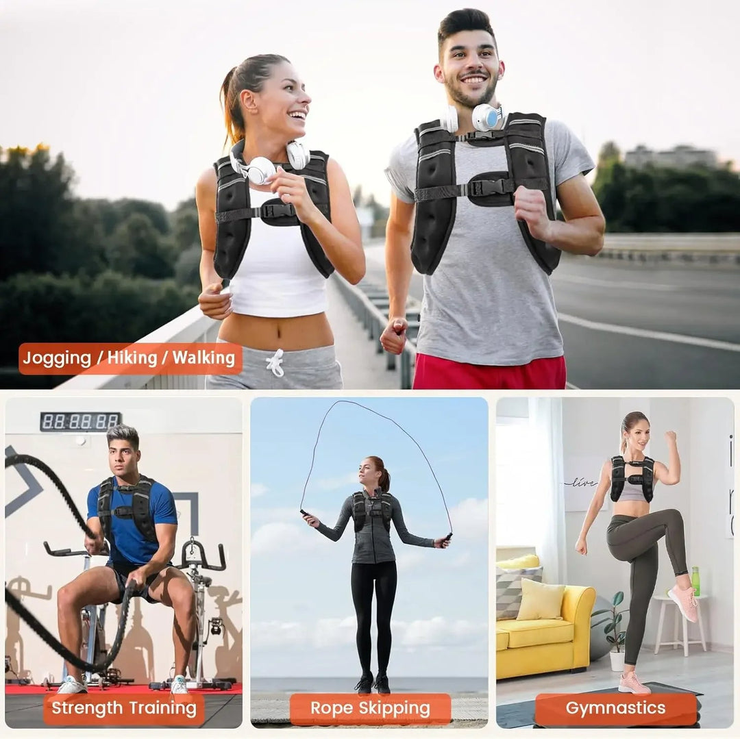 Colverro™ Adjustable Weighted Vest with Reflective Stripes and Iron Sand