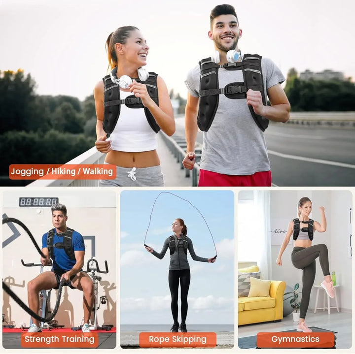Colverro™ Adjustable Weighted Vest with Reflective Stripes and Iron Sand