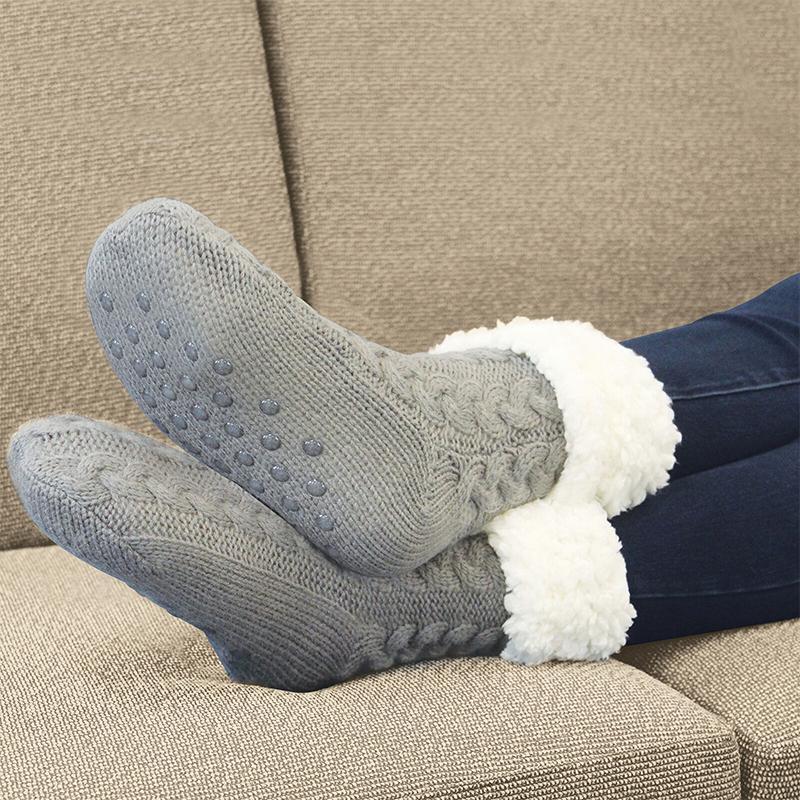 Colverro™ Thick Fleece-Lined Slipper Socks with Non-Slip Bottoms