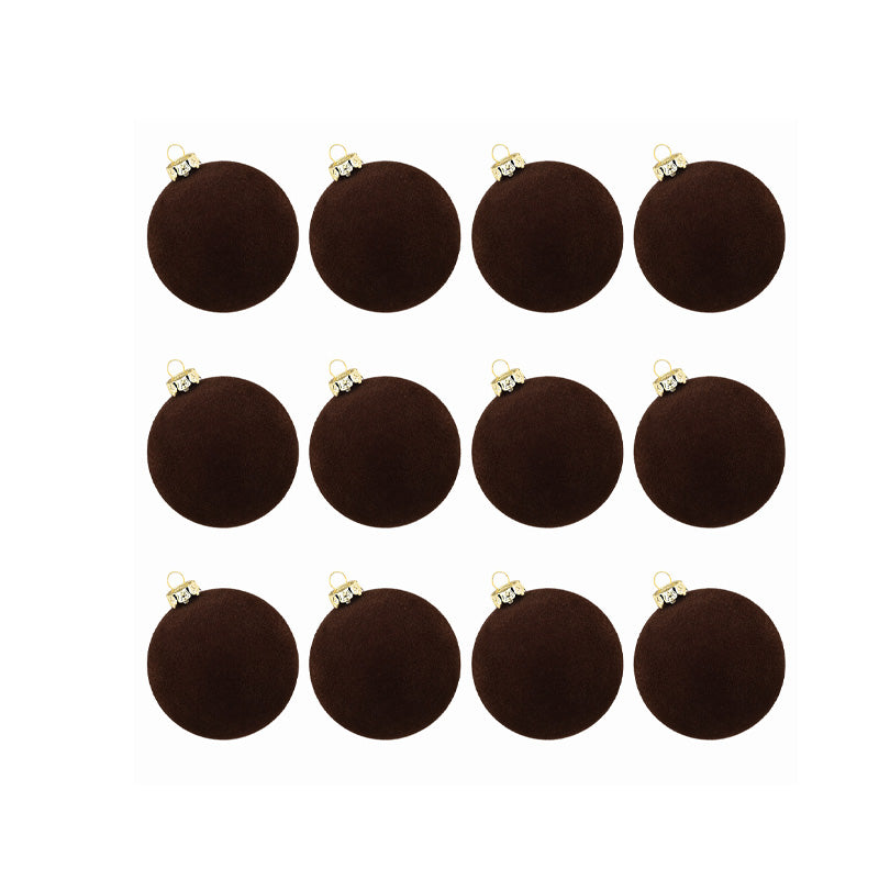 Colverro™ Velvet Christmas Ornaments Set of 12 with Soft Matte Finish