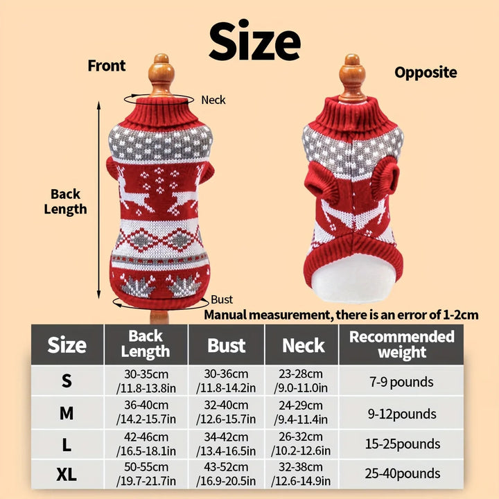 Colverro™ Knitted Christmas Sweater for Small Dogs with Festive Pattern
