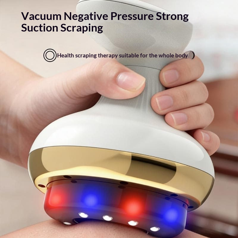 Handheld gua sha cupping massager with glowing heated base