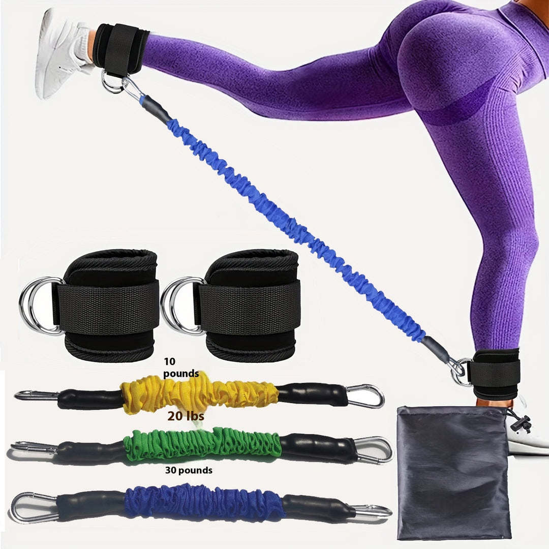 Ankle cuff resistance band set