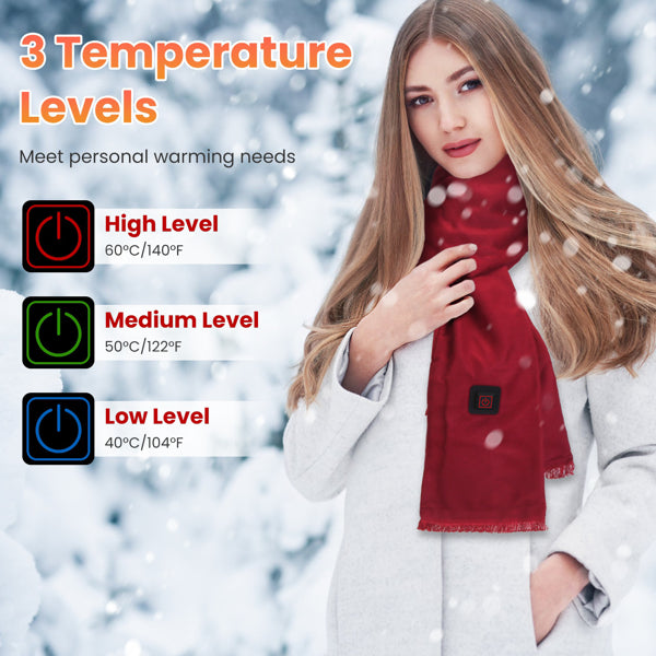 Heated Scarf with 3 Heat Settings, Soft USB Neck Warmer