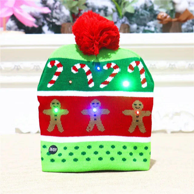 Colverro™ Light-Up LED Knit Christmas Beanie for Kids &amp; Adults