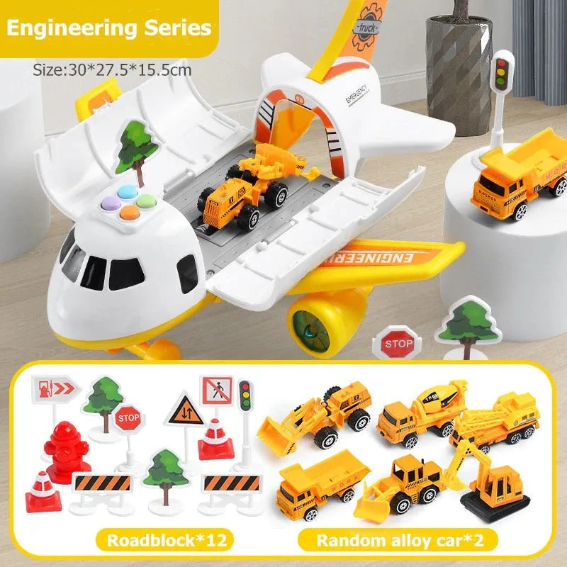 Colverro™ XL Airplane Toy Set with Cars, Crane and Road Signs, 20 Pieces