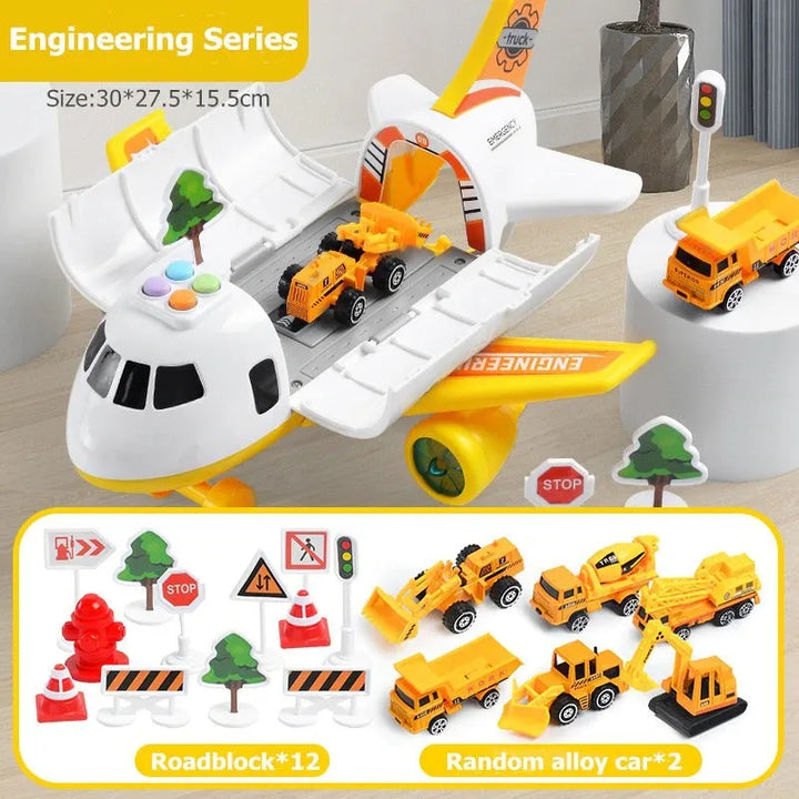 Colverro™ XL Airplane Toy Set with Cars, Crane and Road Signs, 20 Pieces