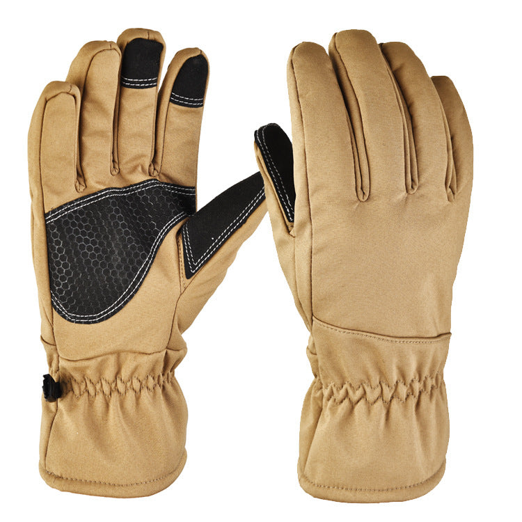 Black softshell winter gloves