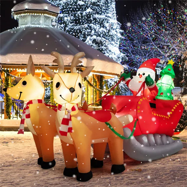 Inflatable Santa sleigh with reindeer
