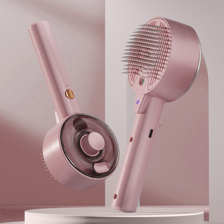 Spray grooming brush with mist for cats