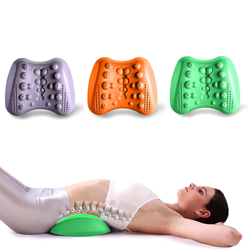 Curved foam lower back stretch pillow