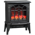 Compact black electric stove with arched glass window