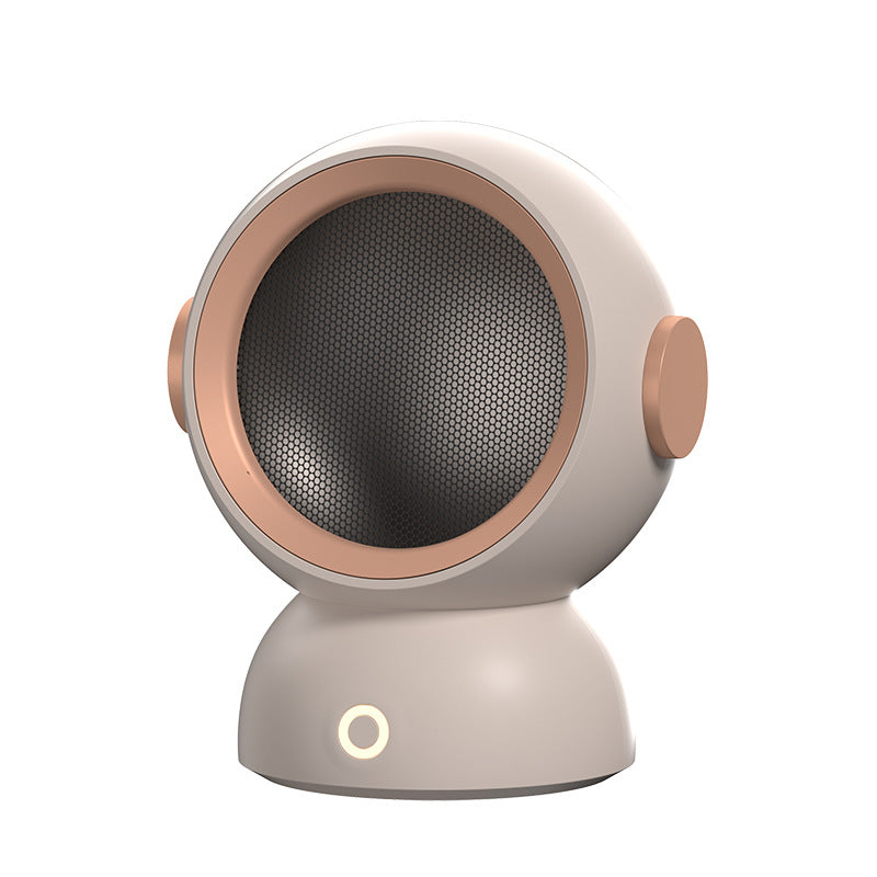Round astronaut helmet mini heater in white