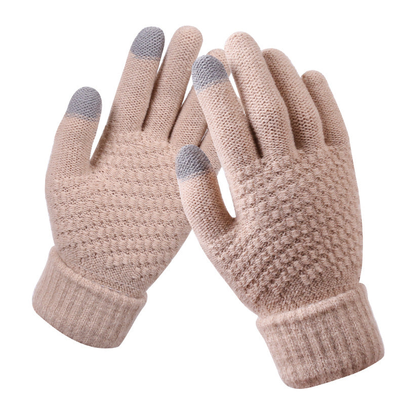 Textured knit touchscreen gloves