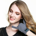 Black knit gloves with Bluetooth headset buttons