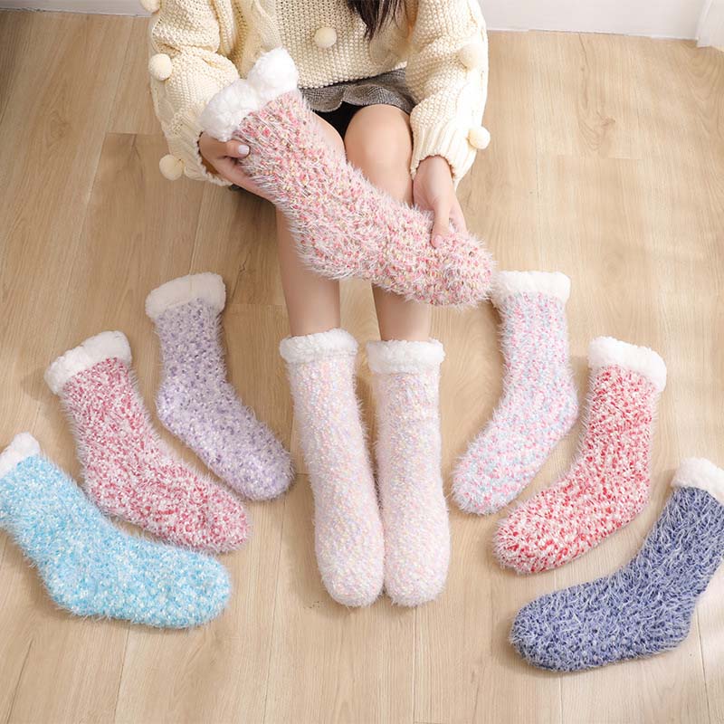 Colverro™ Sherpa-Lined Slipper Socks with Non-Slip Silicone Grippers