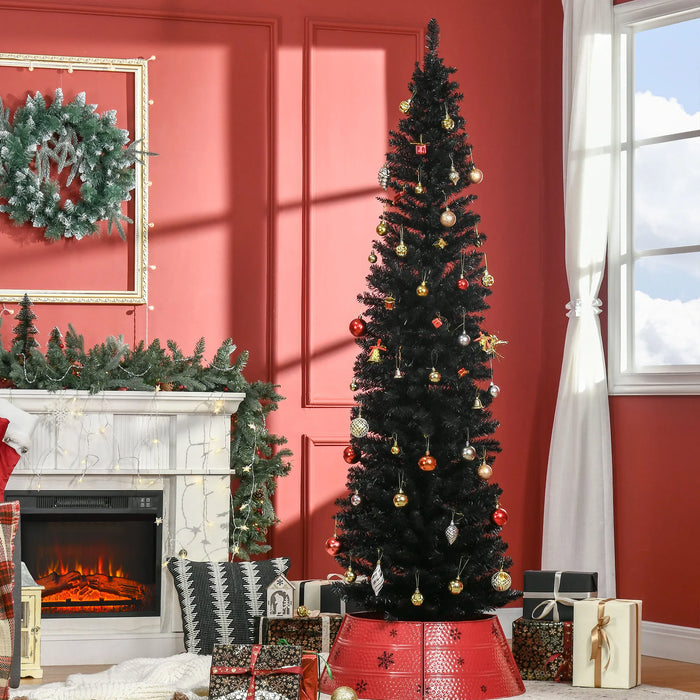 Colverro Black Pencil Christmas Tree 7 ft, Slim Unlit