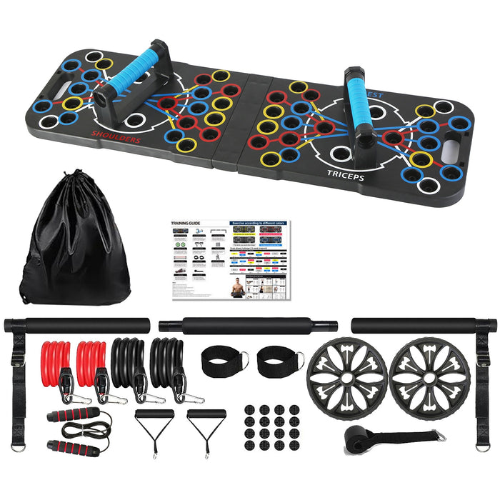 Colverro Foldable Push-Up Board Home Gym Set with Accessories
