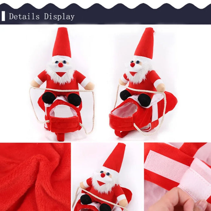 Colverro™ Santa Riding Dog Christmas Costume with Adjustable Straps