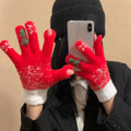 Colverro™ Festive Fleece-Lined Convertible Fingerless Knit Gloves