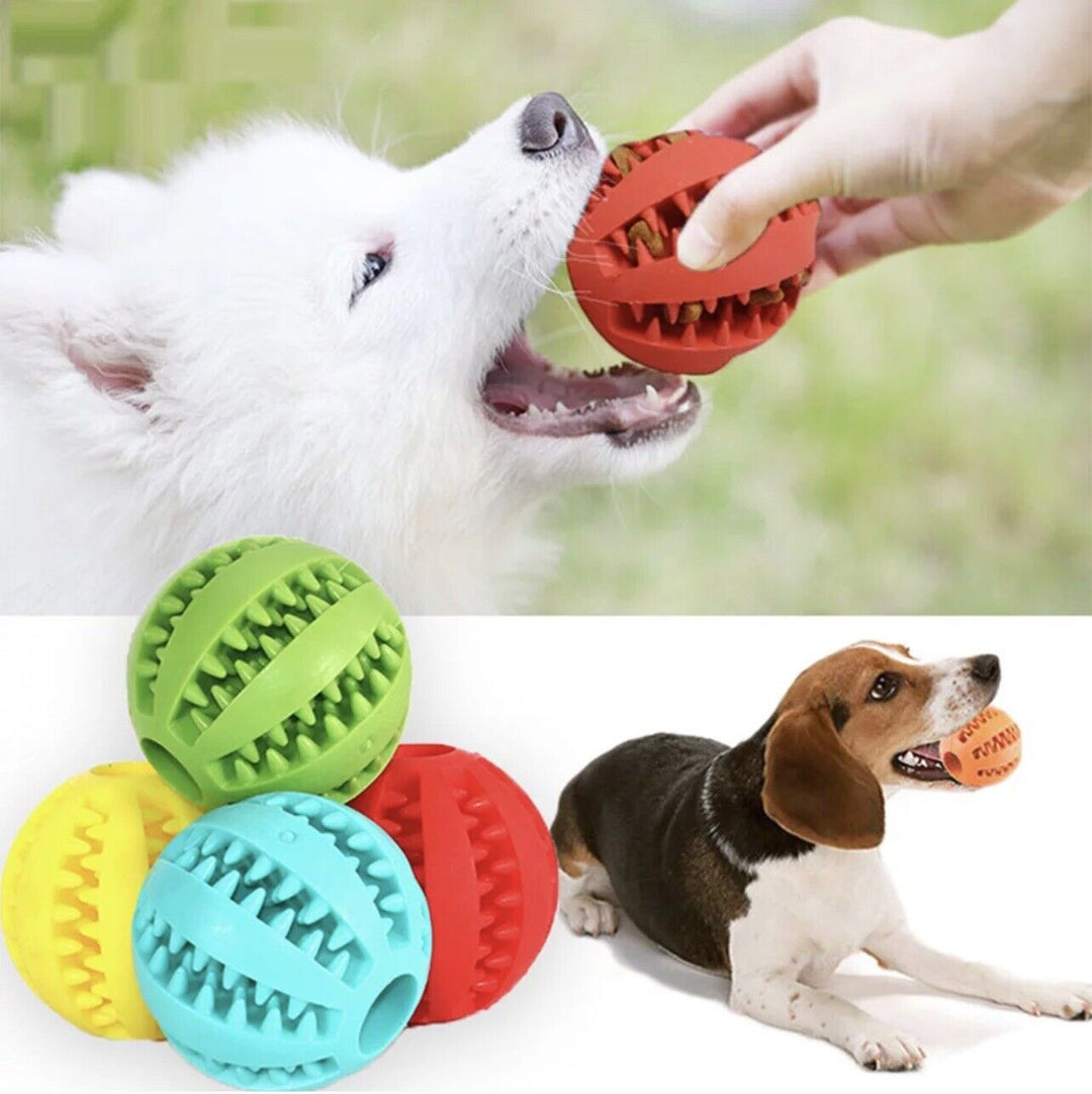 Colverro™ Tough Rubber Treat Ball for Dogs and Cats, Chew and Fetch Toy