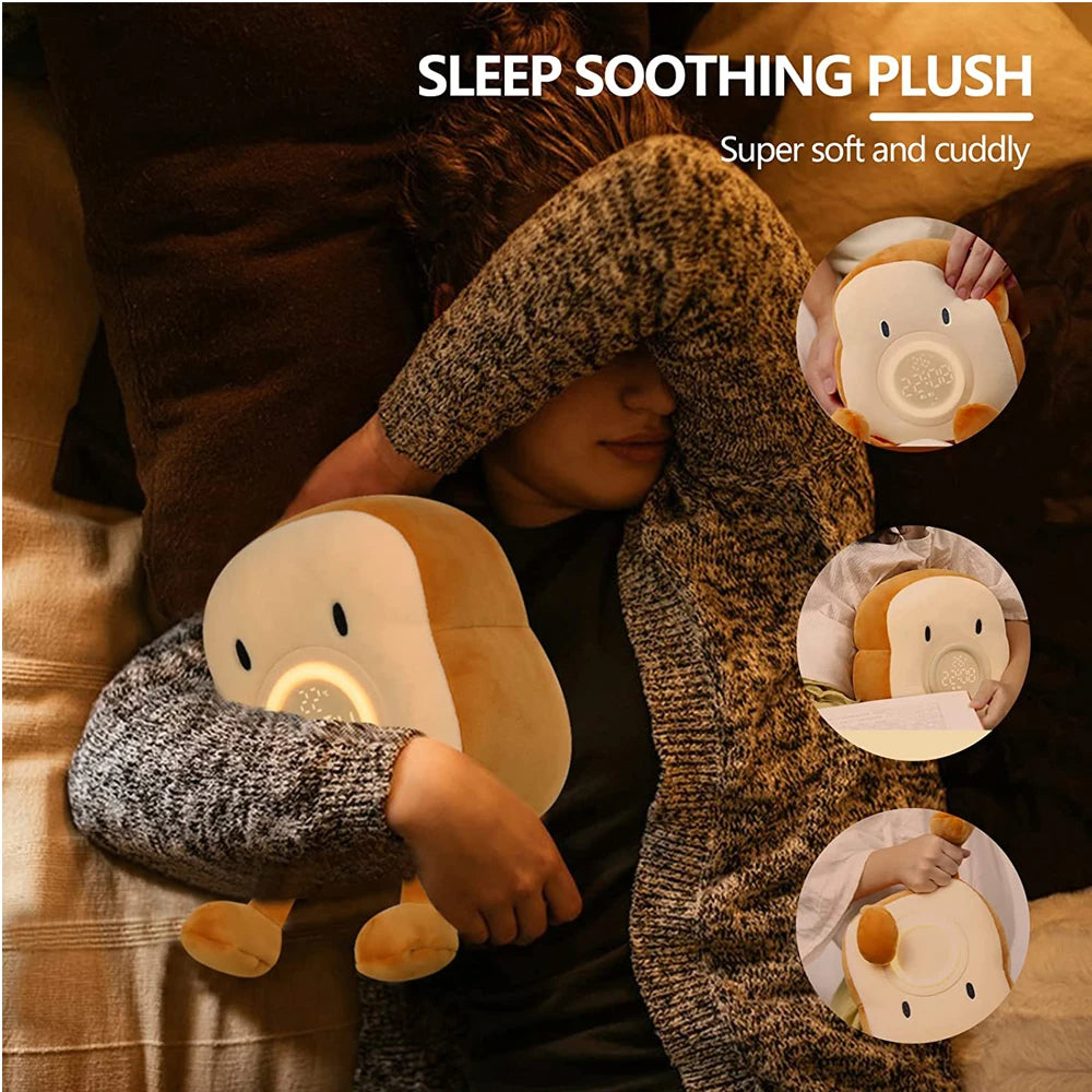 Colverro™ Toast Plush Alarm Clock with Dimmable Night Light and Phone Stand