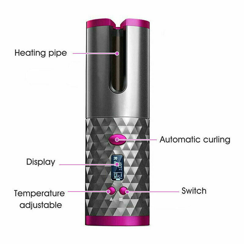 Colverro™ Cordless Automatic Hair Curler with Ceramic Chamber and Timer