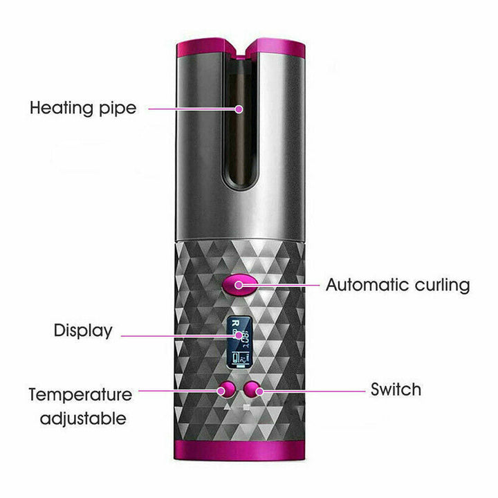 Colverro™ Cordless Automatic Hair Curler with Ceramic Chamber and Timer