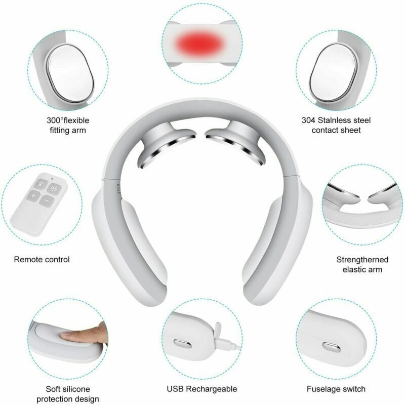 Colverro™ Cordless Pulse Neck Massager with Heat, 15 Intensities