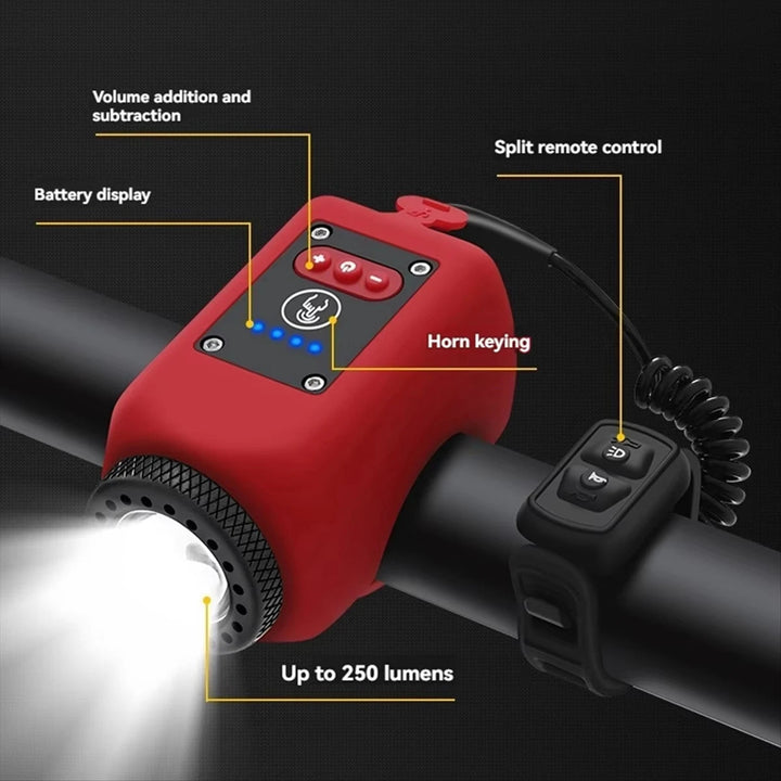Colverro™ Bike Horn and Headlight Combo with 110 dB Alarm and Remote