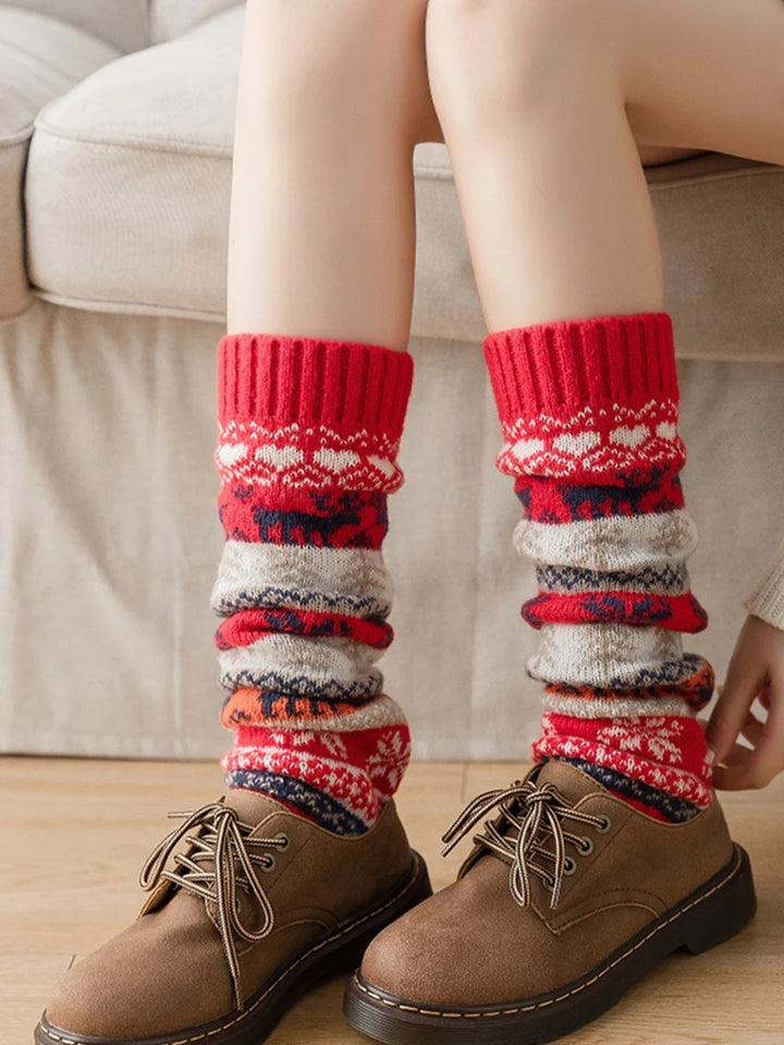 Colverro™ Snowflake Knit Leg Warmers – Soft, Breathable and Cozy