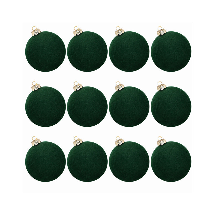 Colverro™ Velvet Christmas Ornaments Set of 12 with Soft Matte Finish
