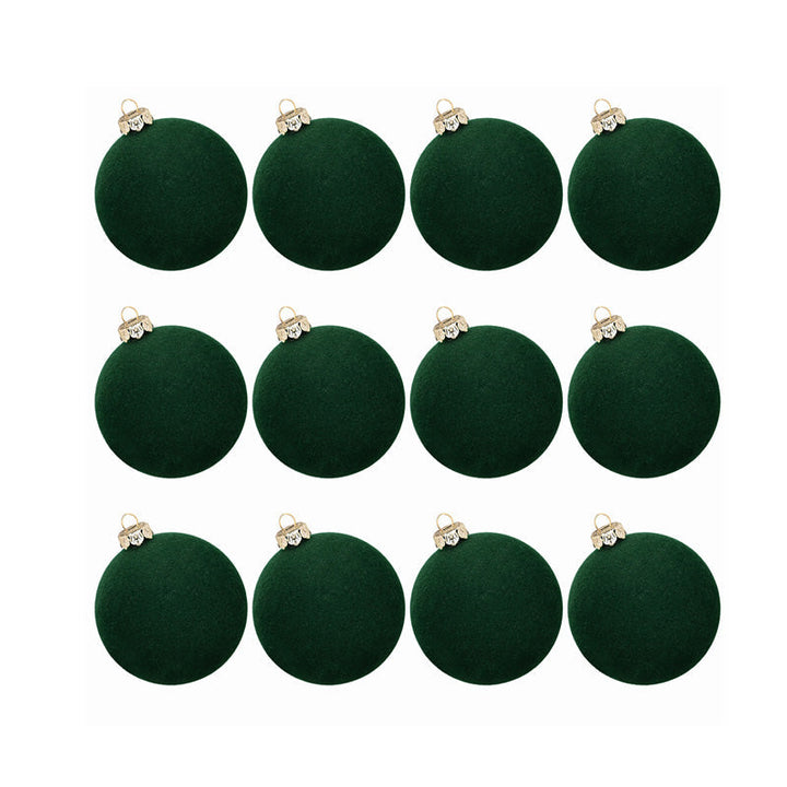 Colverro™ Velvet Christmas Ornaments Set of 12 with Soft Matte Finish