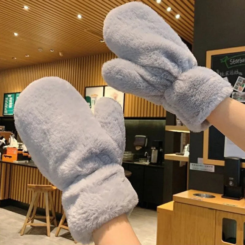 Colverro™ Fluffy Plush Mittens with Thick Warm Lining for Women