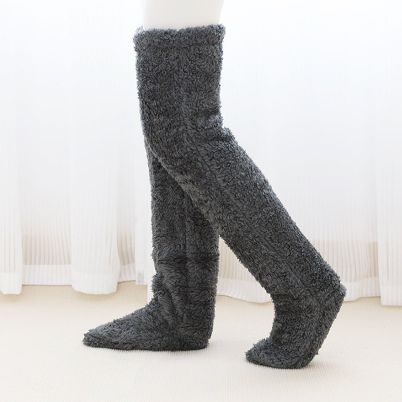 Colverro™ Fuzzy Footless Knee-High Leg Warmers for Cold Days