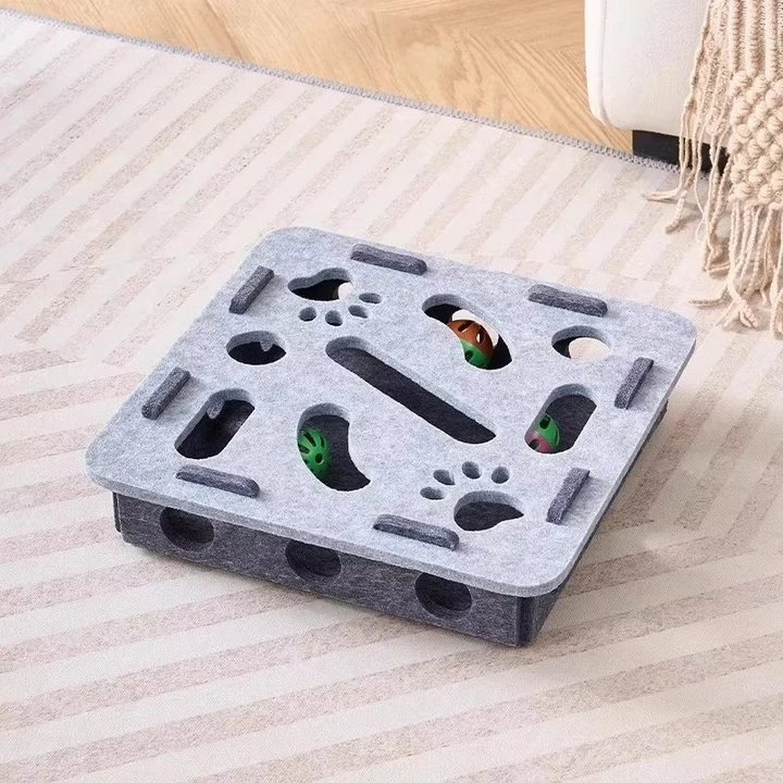 Colverro™ Felt Cat Puzzle Box with Hidden Bells for Indoor Play