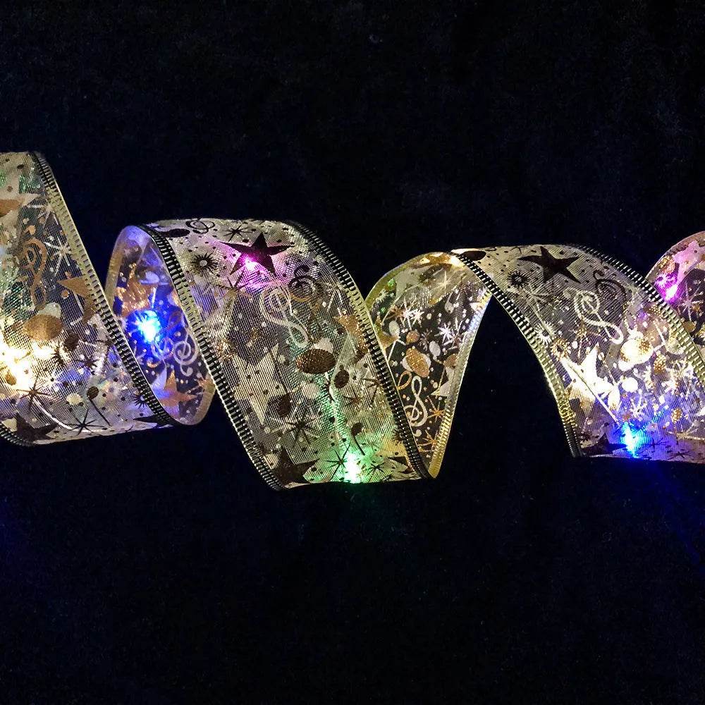 Colverro™ Double-Layer Christmas Ribbon with 50 Built-In LED Lights