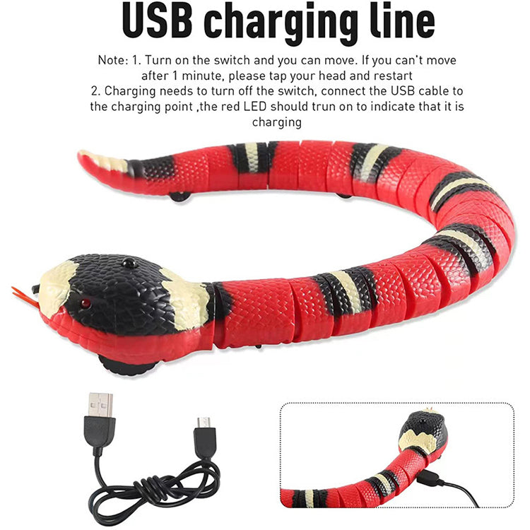 Colverro™ Interactive Robotic Snake Cat Toy with Obstacle Sensors
