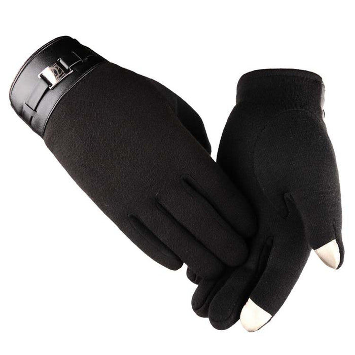 Colverro Men's Touchscreen Gloves with Buckle Cuff and Plush Lining