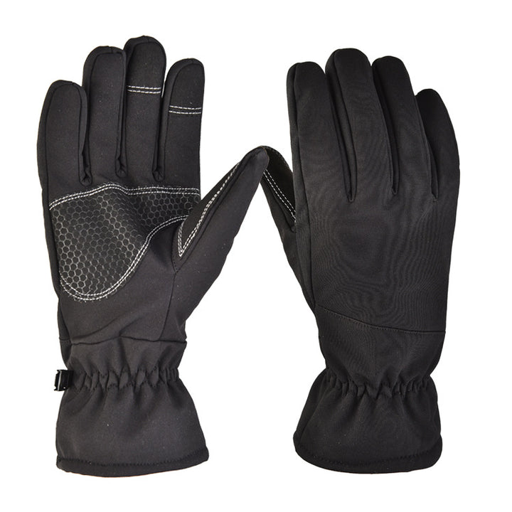 Black softshell winter gloves