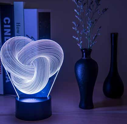 Twisted knot 3D illusion acrylic lamp