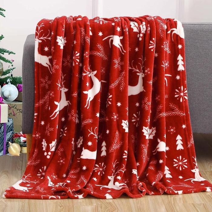 Colverro Double-Sided Flannel Christmas Throw Blanket
