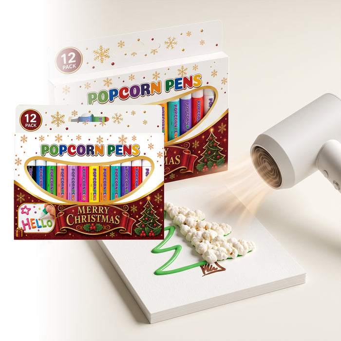 Colverro Christmas Puffy Paint Pens, 12 Colors with 3D Effect