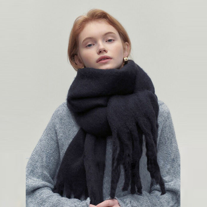 Colverro Long Cashmere-Feel Scarf with Tassel Ends