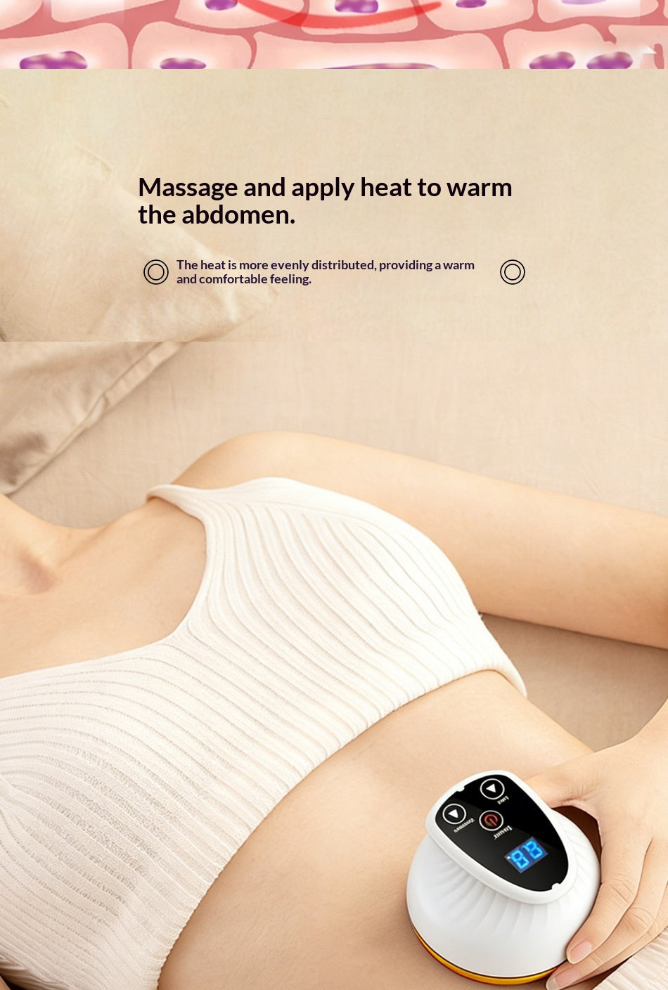 Handheld gua sha cupping massager with glowing heated base