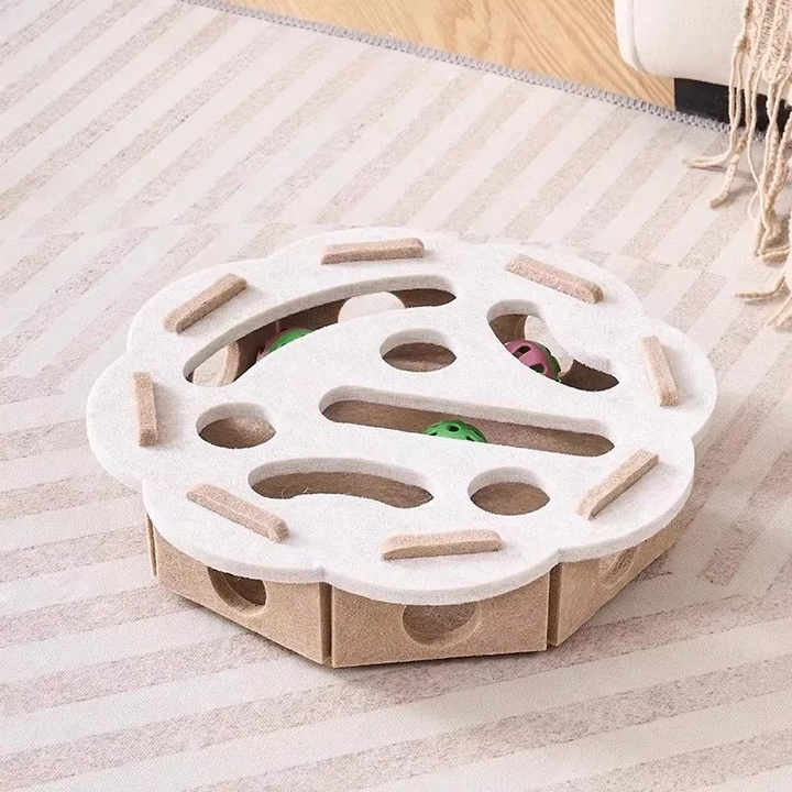 Colverro™ Felt Cat Puzzle Box with Hidden Bells for Indoor Play